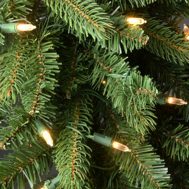 Grande couronne de sapin avec lumières DEL blanc chaud, H 24 po x l 24 po x P 5 po