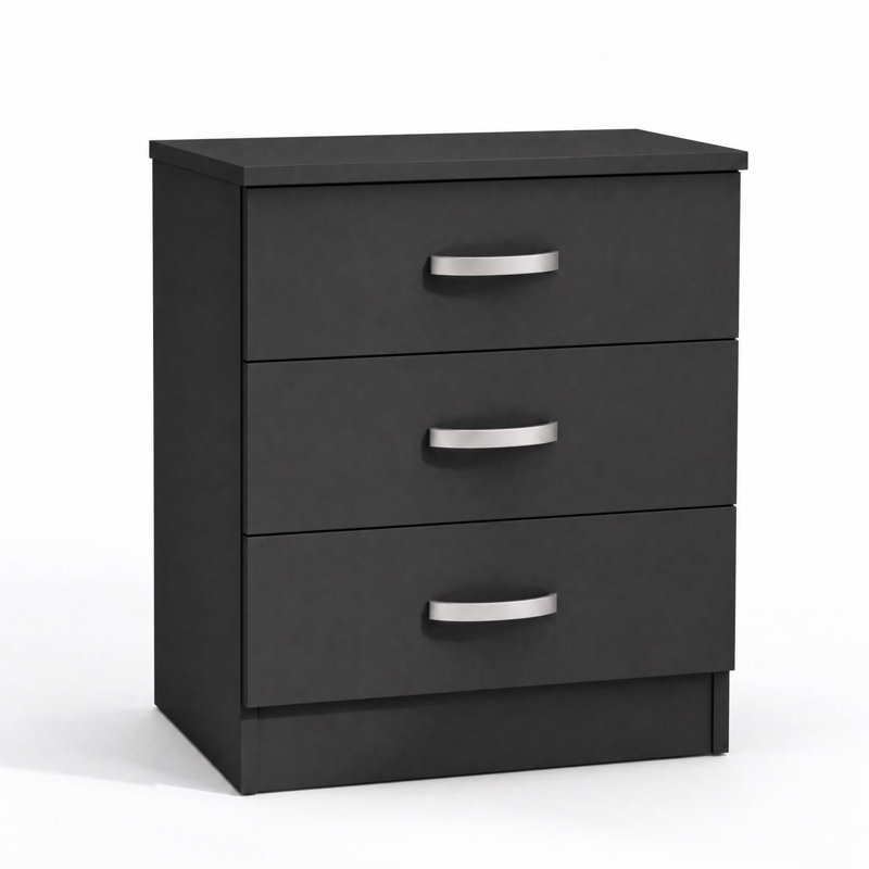 Lycinda 3-Drawer Chest of Drawers, Black