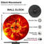 10" Round Wooden Wall Clock, Silent Quartz Movement, UV-Printed Design, Battery Operated-829625055
