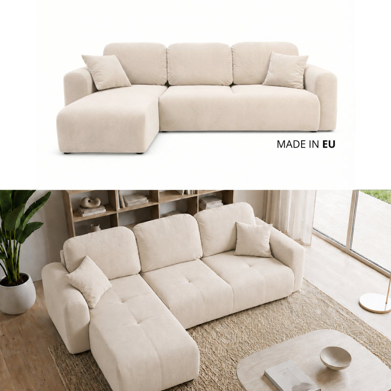 Safila 3 Seater Sofa Bed, Left Hand Facing Corner Sofa