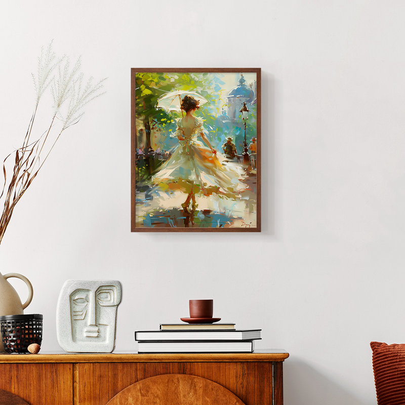 WOMEN-CCXCV - Reproduction d'art encadrée de qualité supérieure - prête à être accrochée, H 28 po x l 22 po, Noyer