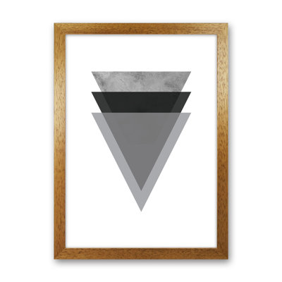 Geometric Grey And Black Triangles - Print