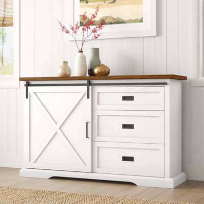 Analaura 56" Wide Sliding Door Sideboard with 3 Drawers