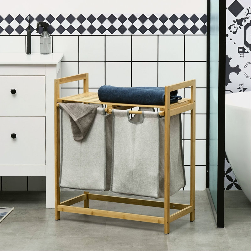 Panier à linge en bambou double