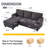 86'' L Shaped Couch With Armrest Organizer,3 Seats Sofas With Movable Ottoman,Comfy Sectional Sofa With Thick Cushion,Linen Sectional Couches-125907009