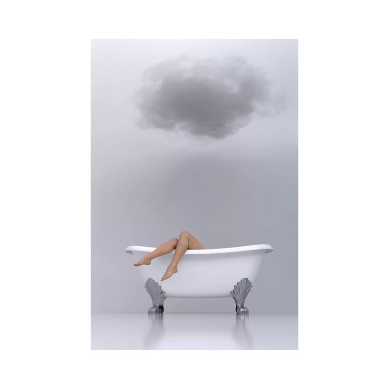 Woman Relaxing In The Bath - Print, No Mat, Wrapped Canvas, 18'' H x 12'' W x 1.5'' D