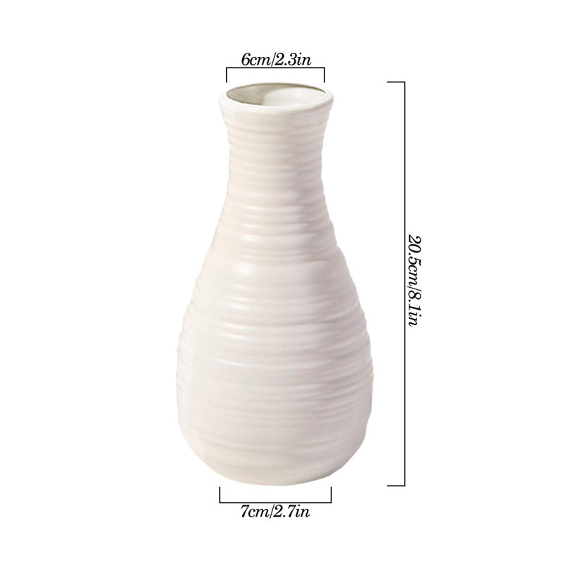 Vase en plastique d'aspect céramique, Blanc