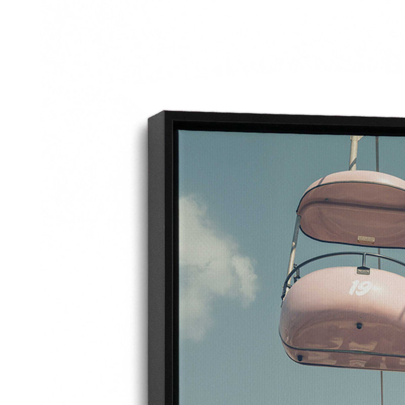 «Pastel Sky Ride Over Clouds» sur toile, H 12,75 po x l 18,75 po, Cadre flottant noir satiné, 1