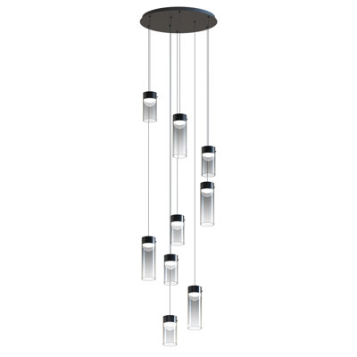 Luminaire suspendu DEL en bronze à 9 lumières Delonda