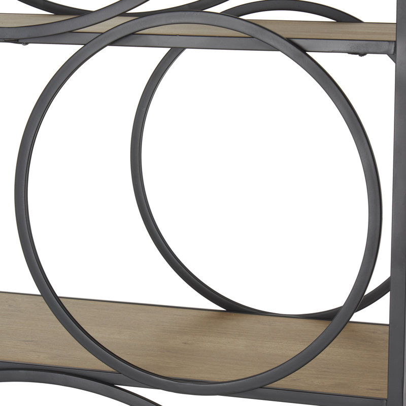 Metal Circle Storage Black Shelving Unit with Black Metal Frame