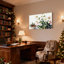 Fleurs de Noël d'hiver avec pot de vacances et pin, ensemble de 3 impressions sur toile