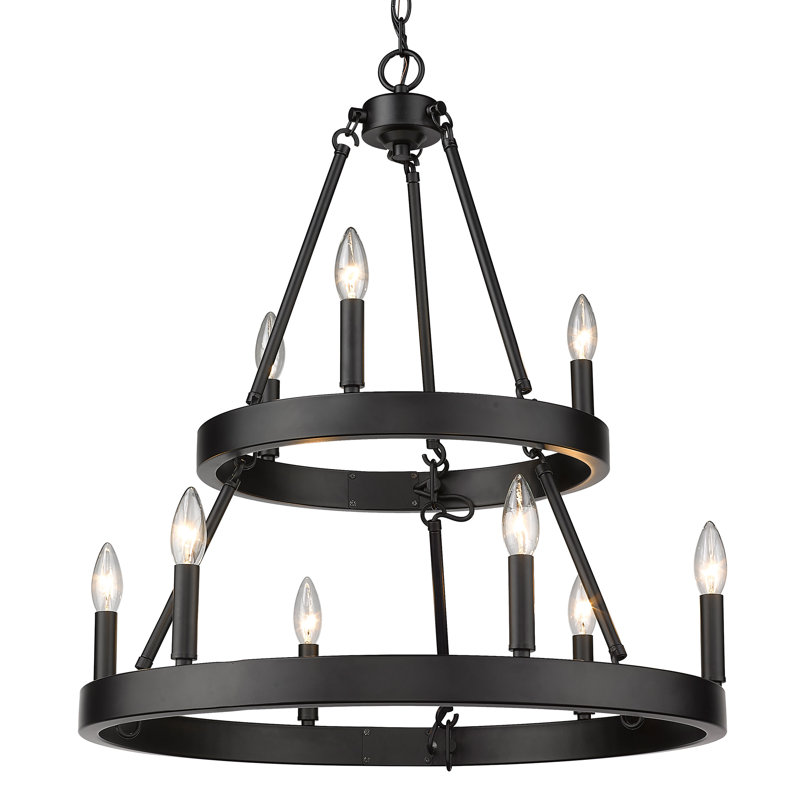 Emmalynn 9 - Light Steel Dimmable Round Chandelier