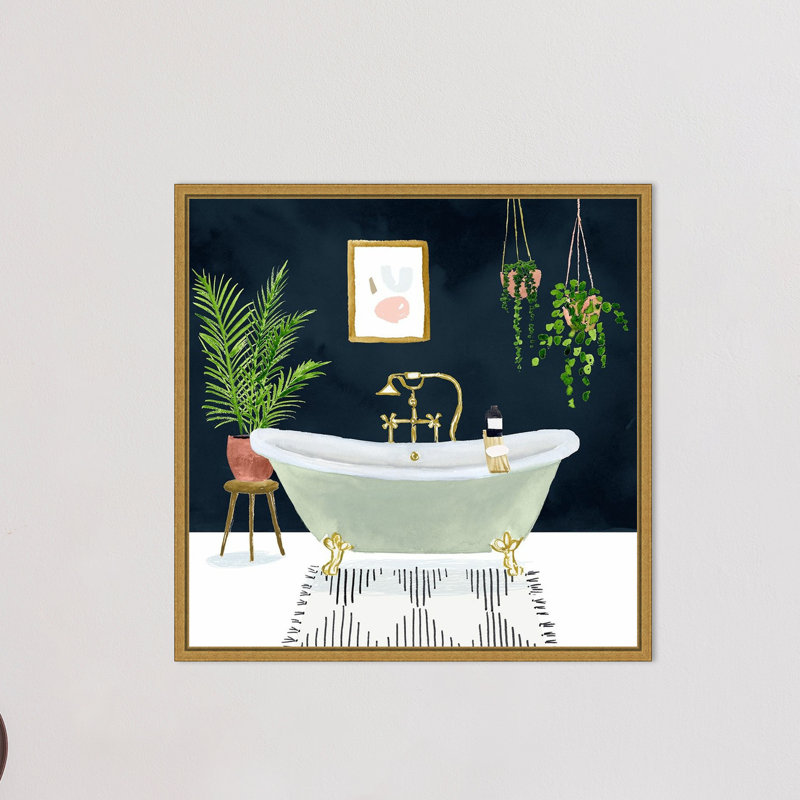 «Boho Bath I» par Victoria Borges, reproduction d'art graphique sur toile flottante