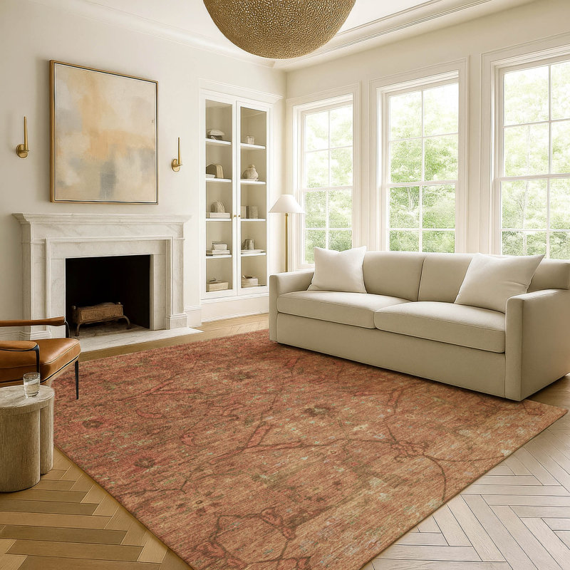 Tapis lavable à la machine de qualité supérieure Mayfield AMF2299, Terre cuite, 10 pi x 14 pi