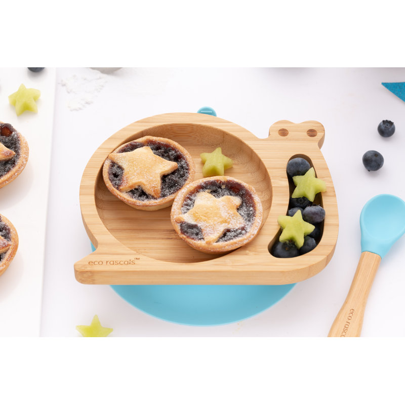 Bamboo Snail Plate Gift Set, Blue
