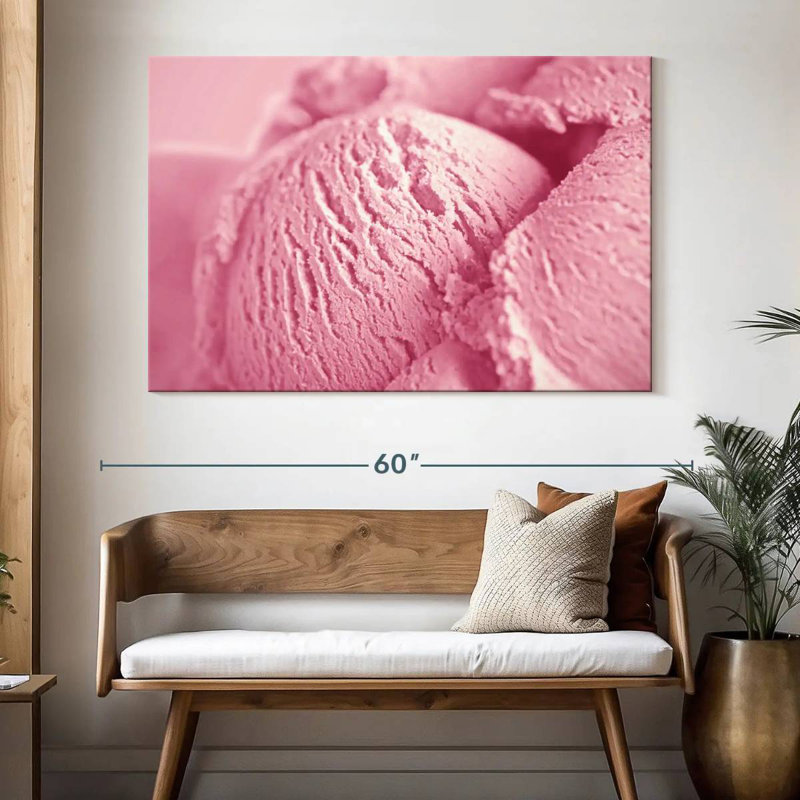 Crème glacée à la fraise Yarlin, H 34 po x l 51 po