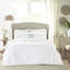 Courtepointe en microfibre à motif de volants 4 pièces blanc très grand / très grand avec coussin décoratif - réversible en mélange de coton, avec volant décoratif