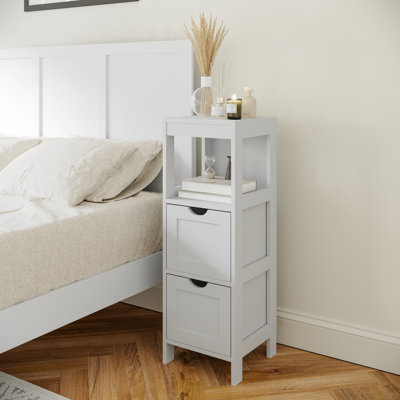 Dune Farmhouse Bathroom Storage Organizer with Drawers and Open Shelf