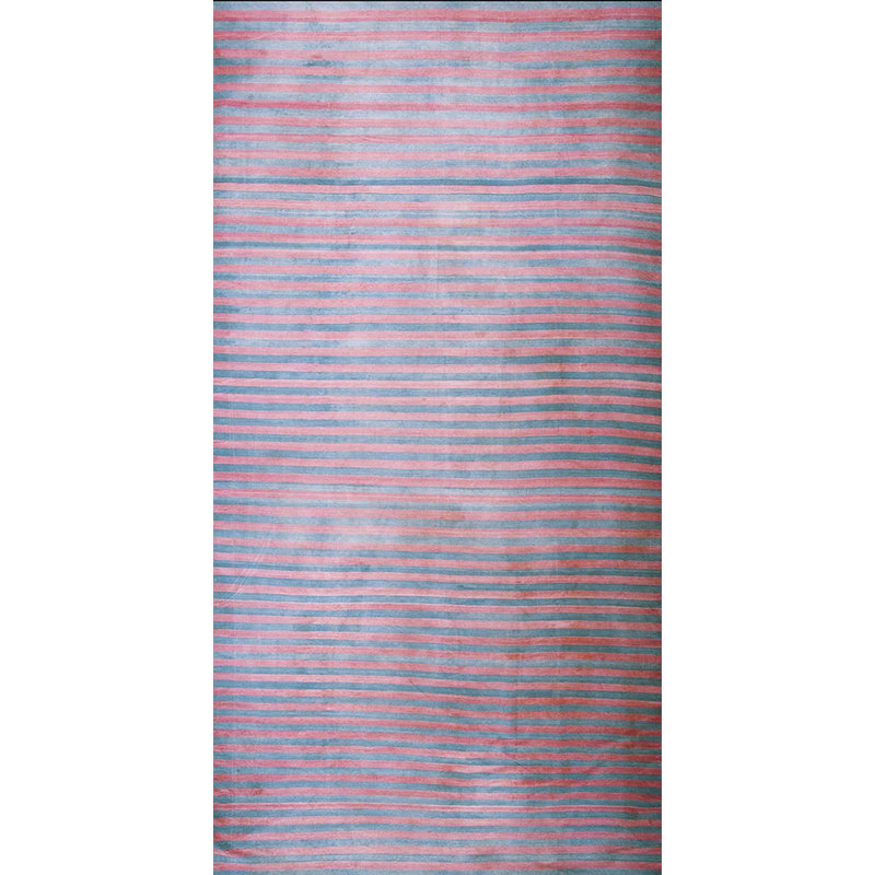 Grand tapis indien rayé en coton Dhurrie