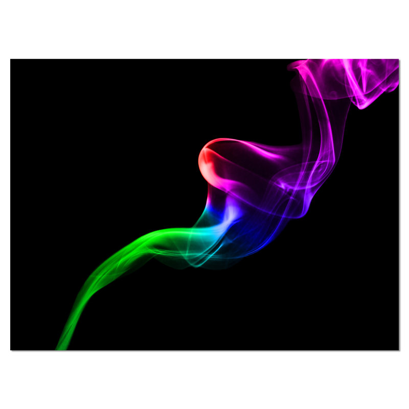 «Colorful Fractal Fire Design on Black», impression sur toile tendue, H 8 po x l 12 po