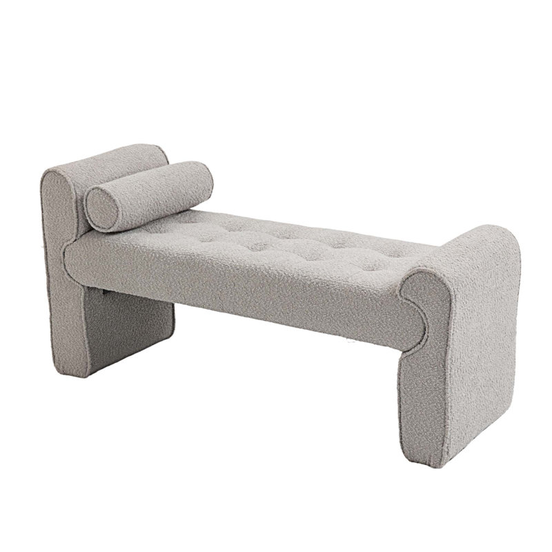 Banc avec repose-pieds et repose-pieds Franklintown, Gris clair