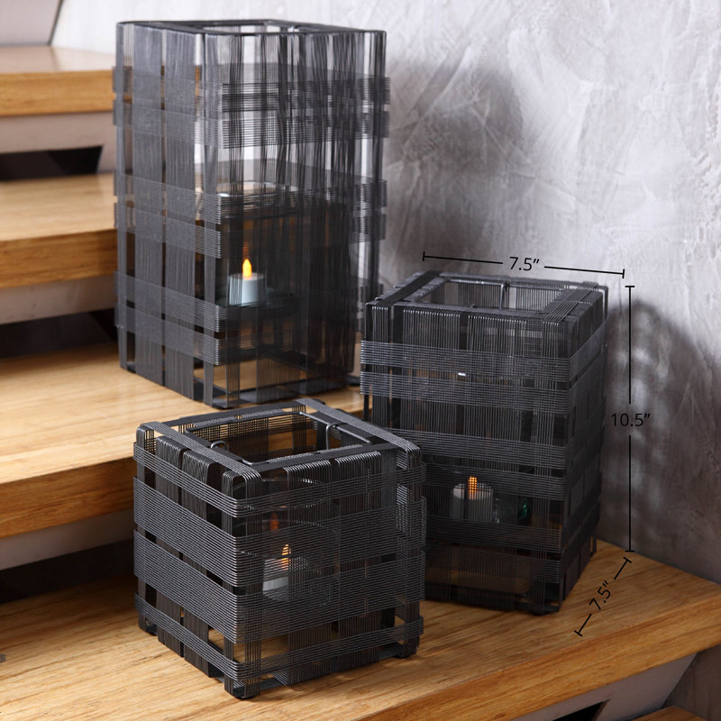 Cubic Candle Holder, 10.5" H x 7.5" W x 7.5" D
