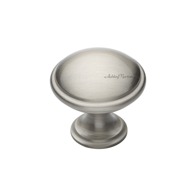 Poignée ronde 1 1/2" de diamètre Andria, Nickel satiné, 1 1/4"