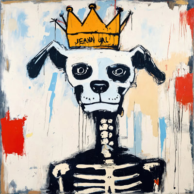 Chien 6-Hommage-Basquiat, estampe numérique sur toile tendue avec châssis