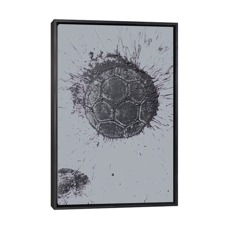 Futbol - reproduction d'art murale - toile encadrée, 60" x 40", Framed Canvas, Distressed Black