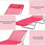 Chaise d'extérieur rose avec filet respirant et dossier inclinable pour la cour