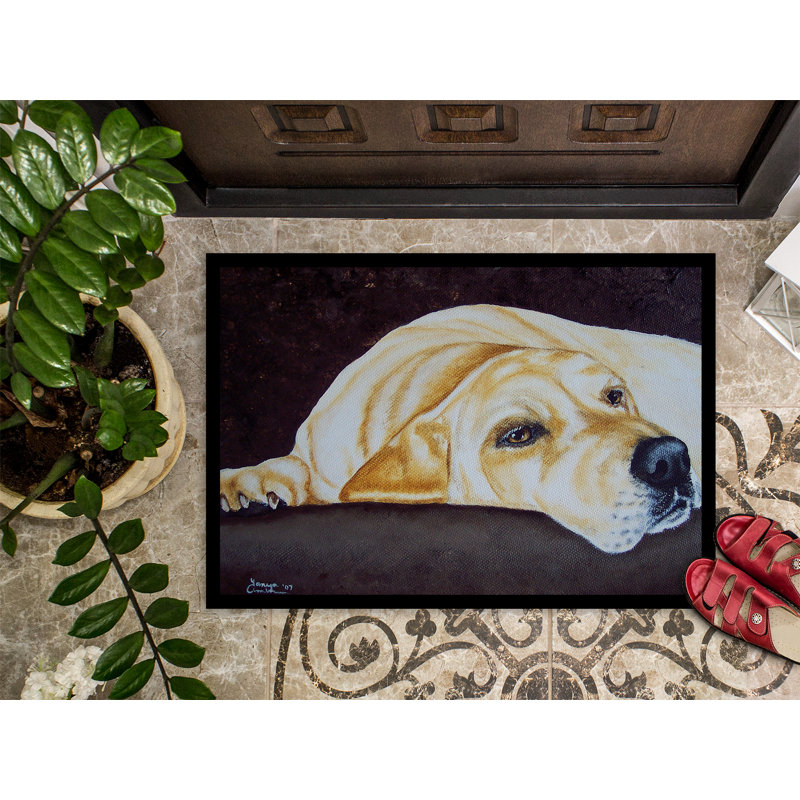 Tapis d'extérieur antidérapant Truckville Naptime Labrador, Rectangle 2 pi x 3 pi