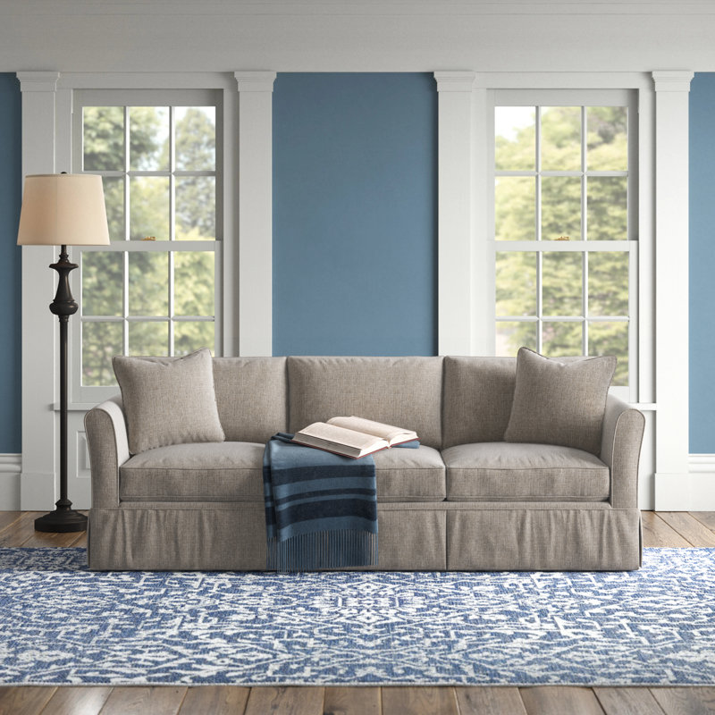 Shelby 82'' Upholstered Sofa, Drusky Linen Sustain® Basketweave