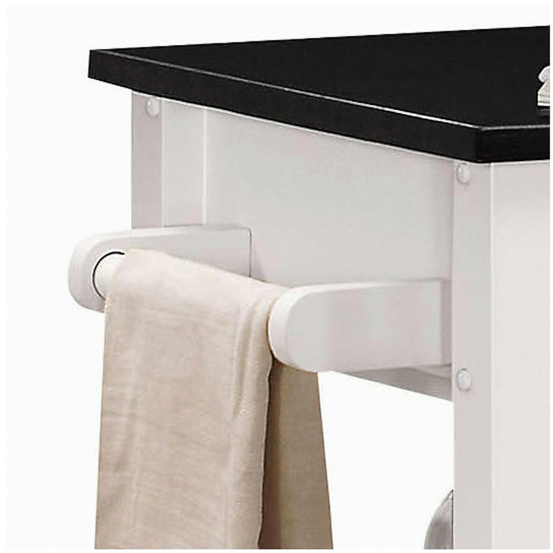 Plateau en bois noir Ottawa et chariot de cuisine blanc brillant