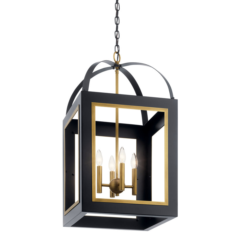 Charif 4 - Light Unique/Statement Pendant, Black/Natural Brass