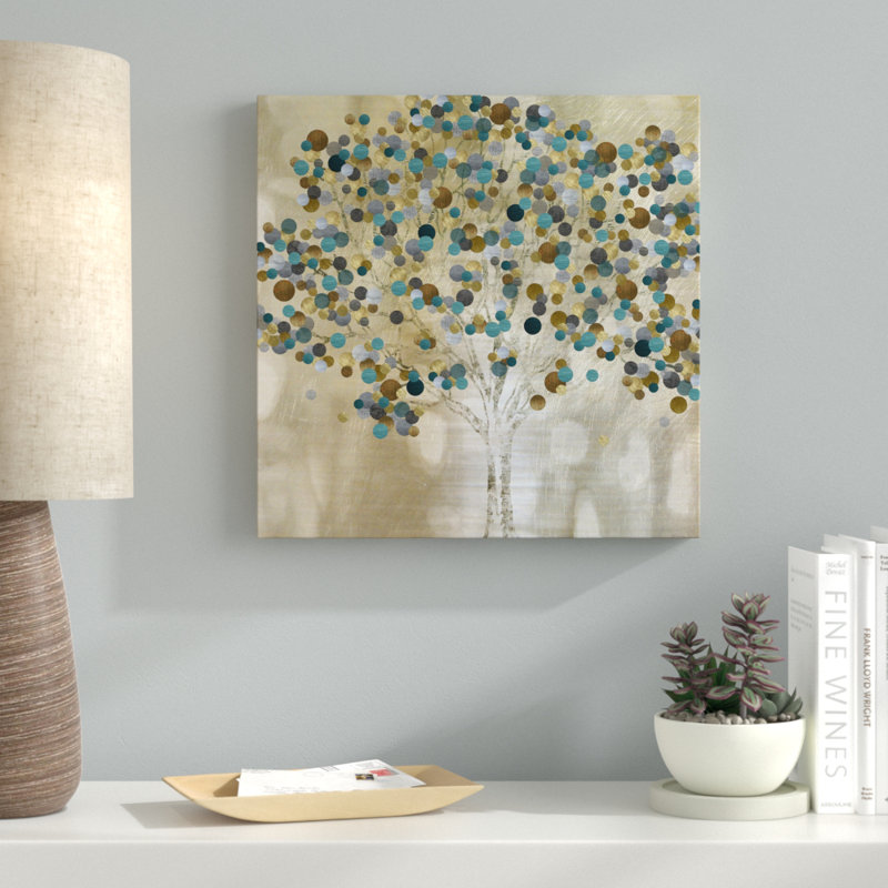 « Teal Tree », reproduction d'impression sur toile tendue, H 16 po x l 16 po x P 1,5 po