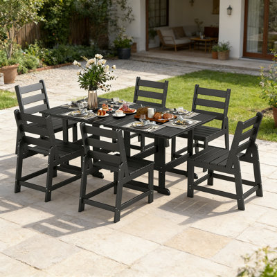 Table et chaises d'extérieur 7 pièces toutes saisons
