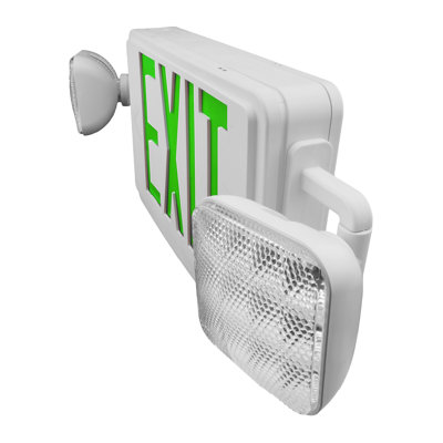 NICOR Lighting Thermoplastic LED Double Sided Emergency Exit Combo Sign