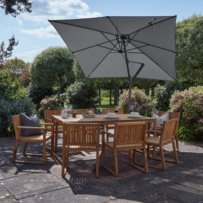 Lankin Rectangular 8 - Person 180Cm L Outdoor Table Set