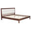 Structure de lit plateforme en bois massif de très grande taille avec tête de lit tapissier en velours beige, espresso, sans sommier tapissier-1922603836-1922603837
