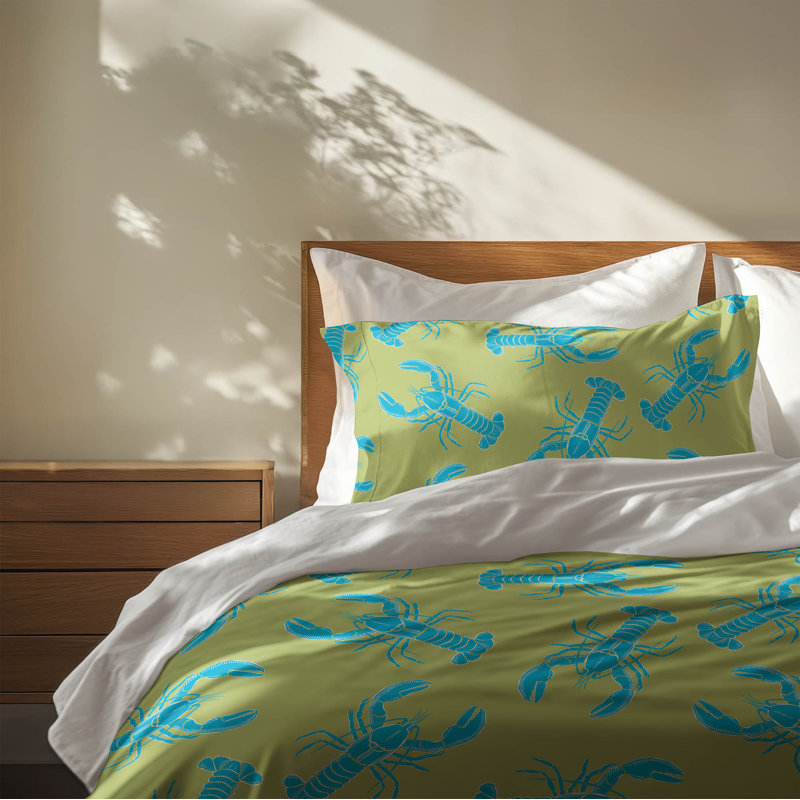 Ensemble d'édredon décoratif homard léger, Édredon grand + 2 taies d'oreiller standard, Limette
