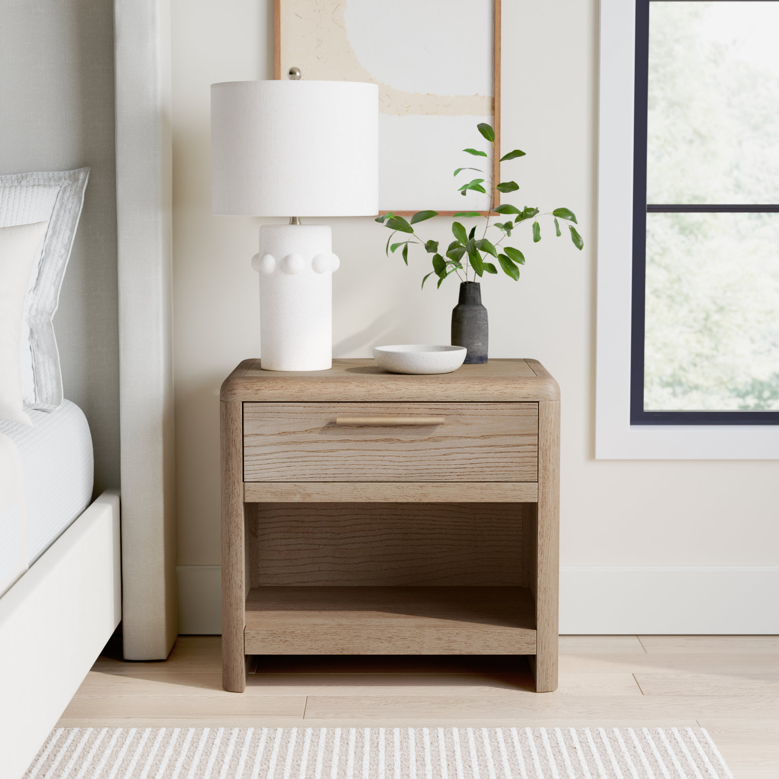   Furano One Drawer Wood Nightstand
