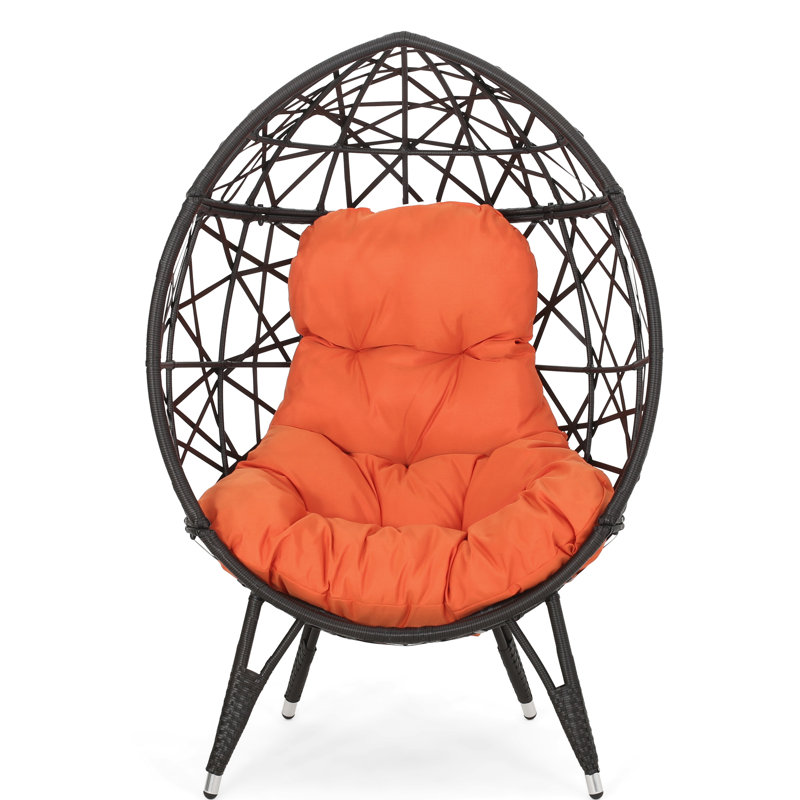 Balancelle en porche avec support, Brun / orange
