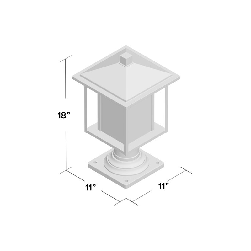 Luminaire à fixation sur mât câblé 1 lumière Iwan, H 18 po x l 11 po x p 11 po, Bronze huilé