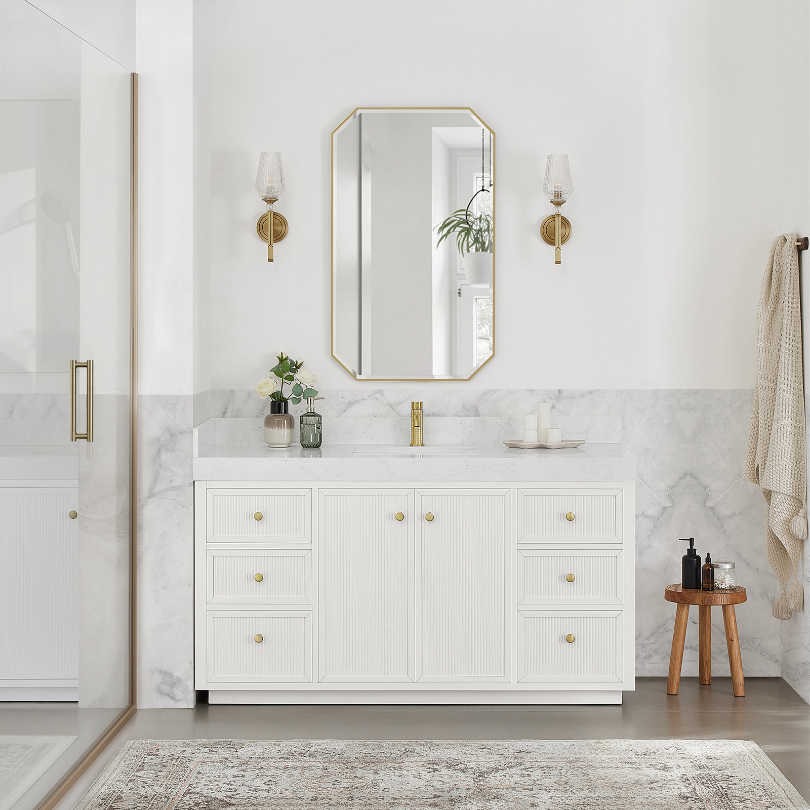 Thea 60" Single Bathroom Vanity, White