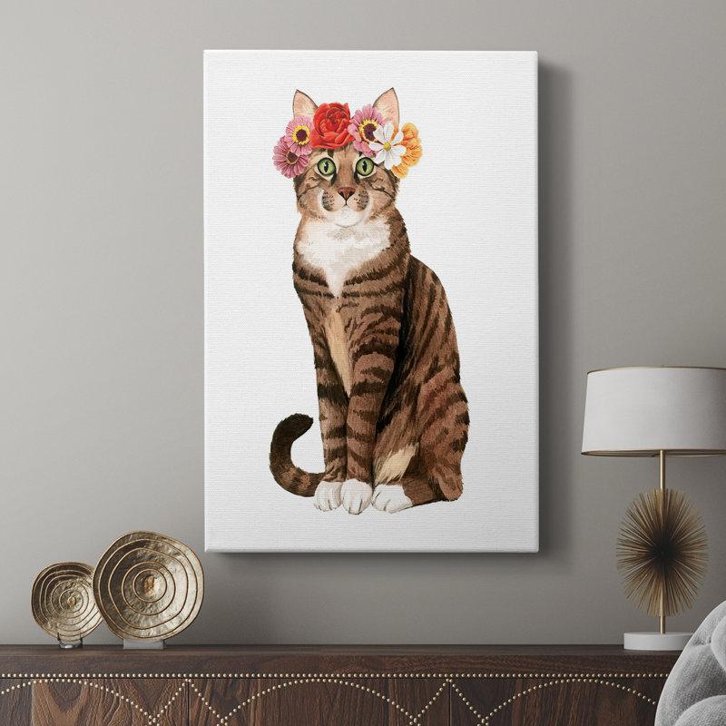 Flower Crown Cats II - galerie Cavas sur mesure, H 18 po x l 12 po