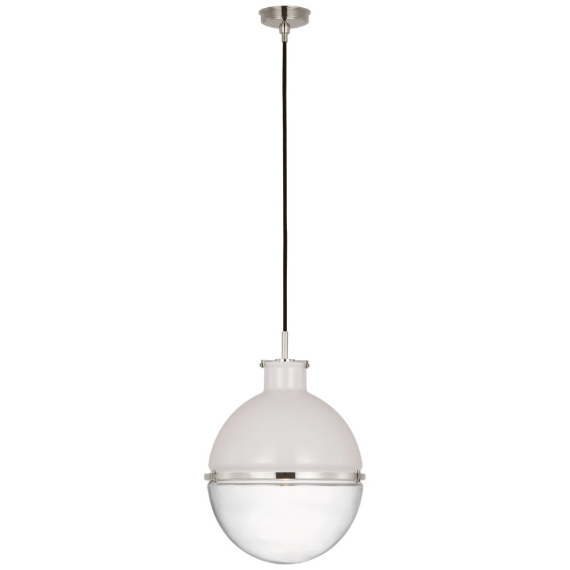 Maxey 1 - Light Pendant, White/Clear, Polished Nickel