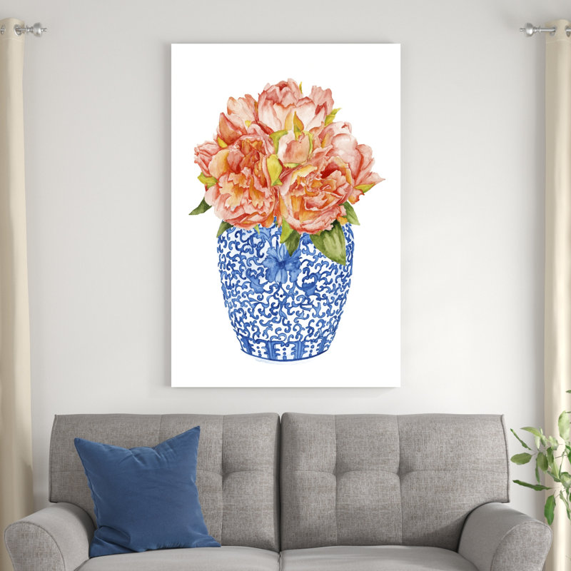 Douces pivoines I, H 48 po x l 32 po x P 1,25 po