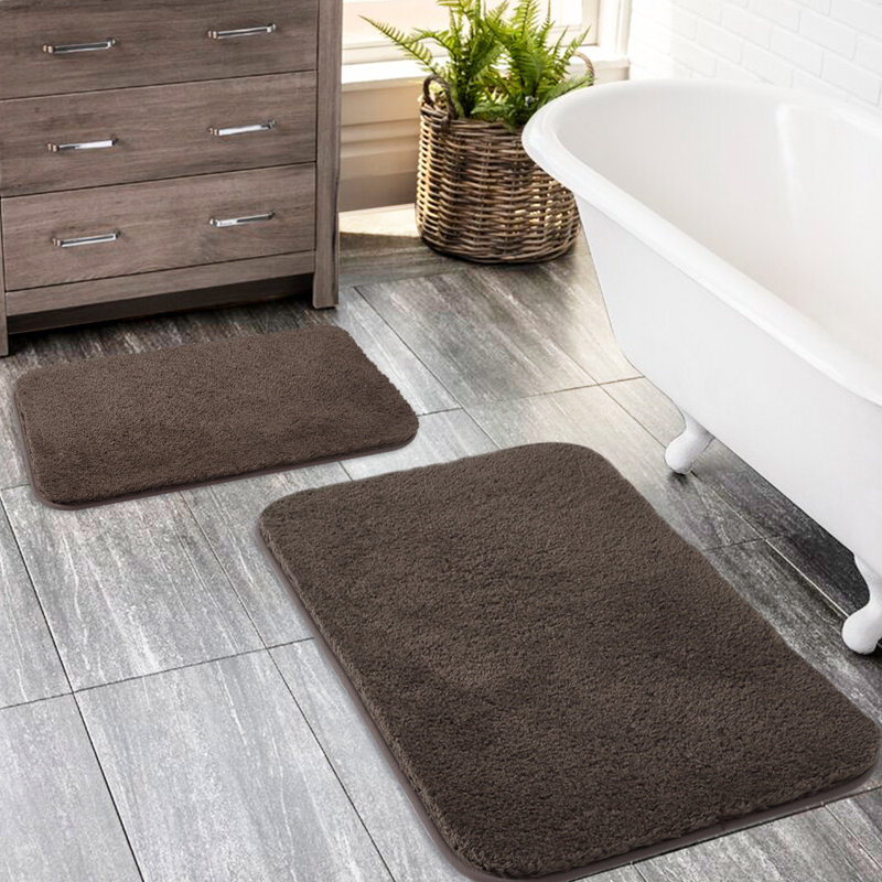 Tapis pour salle de bain Gaenside, Brun foncé, L 32 po x l 20 po