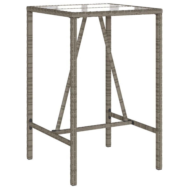 Table de bar d'extérieur Divith, Gris