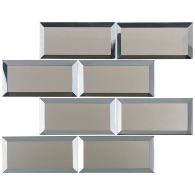 Reflection 11.82 in. x 12.01 in. Brick Joint Glossy Glass Mosaic Tile